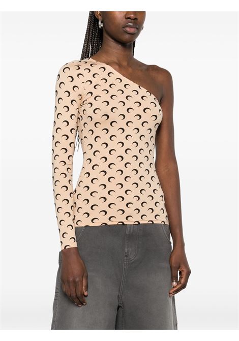 crescent moon top asymmetrical woman beige MARINE SERRE | WTS014A CJER0001TA10